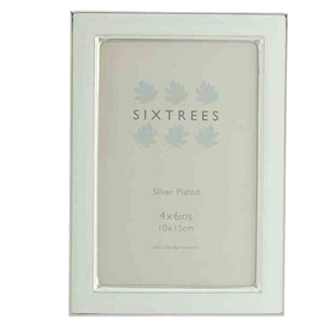 Sixtrees Kew Silver Plated & White Enamel Photoframe